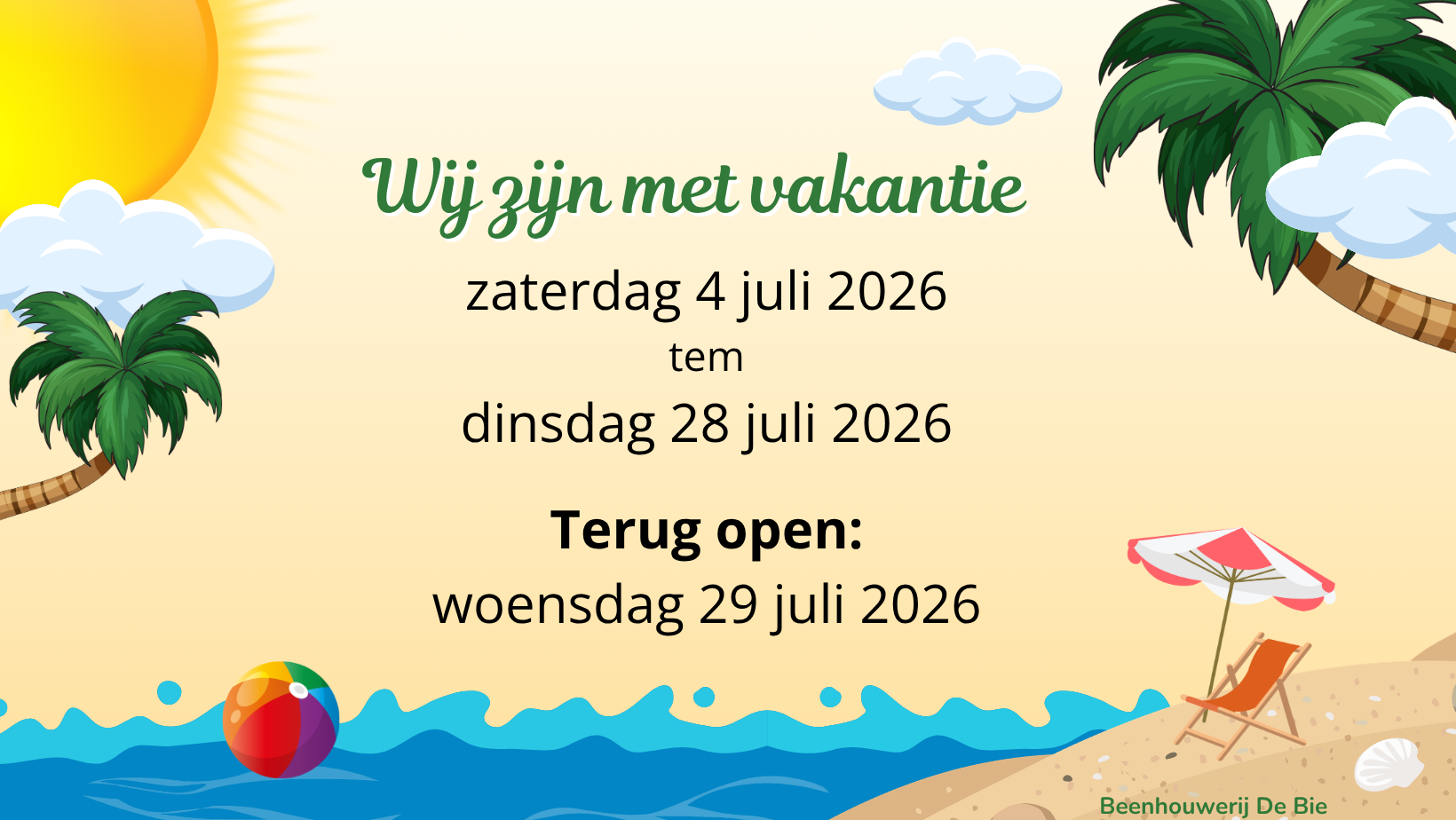 Zomervakantie 2026